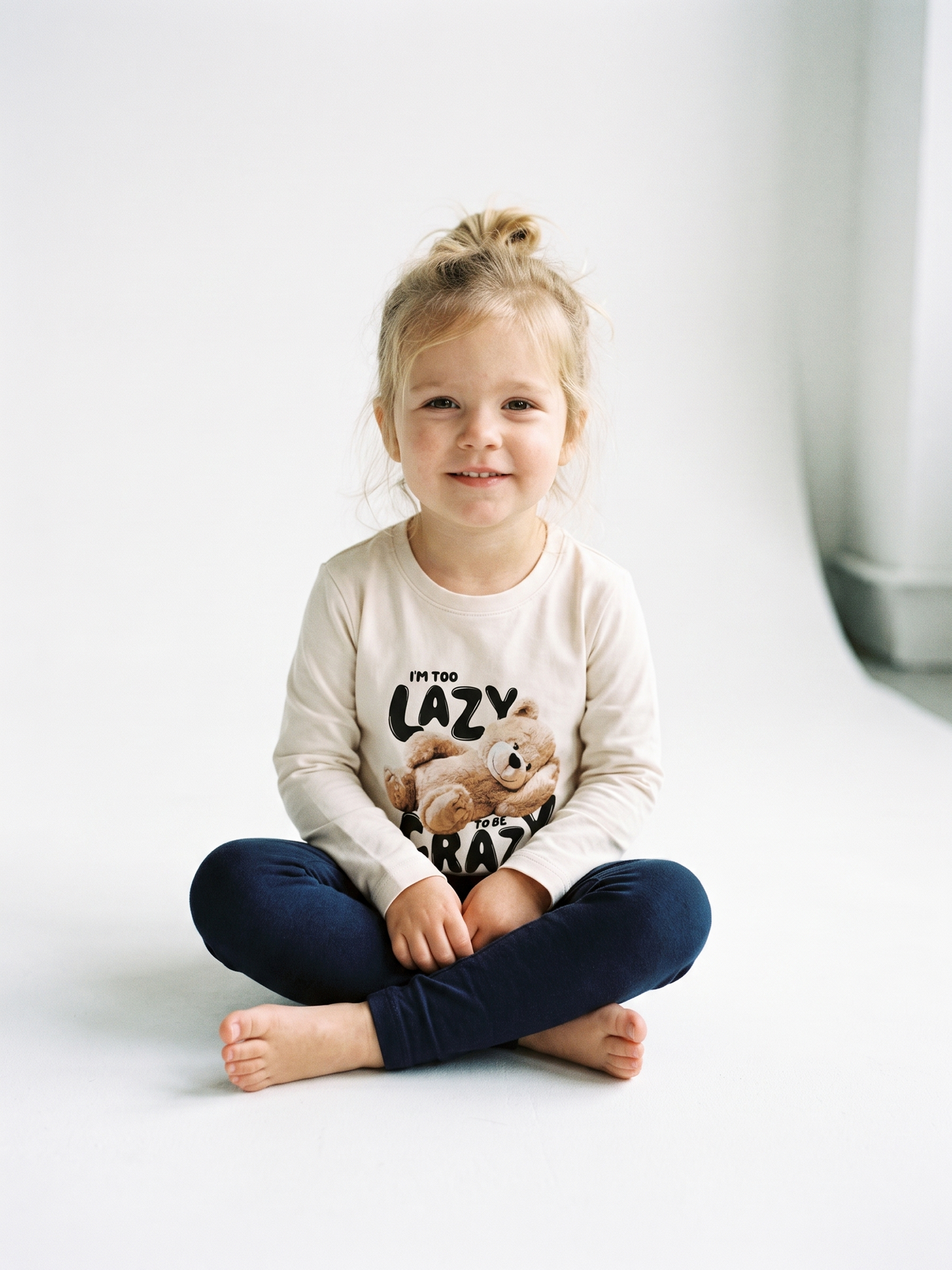 White Lazy Teddy | Póló lányoknak - laza szabás