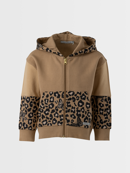 Wild Beige | Cipzáras kapucnis pulóver lányoknak