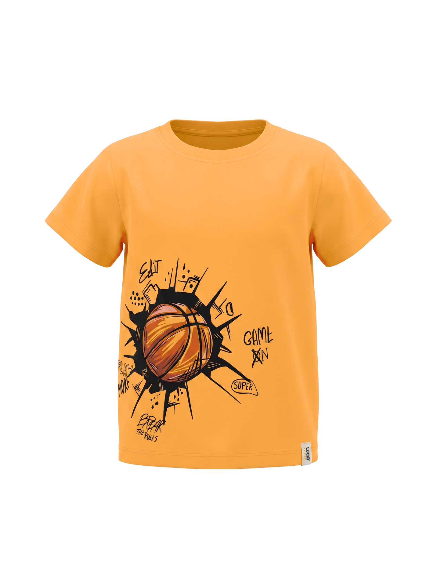 Orange Basketball | Rövid ujjú póló fiúknak - klasszikus szabás