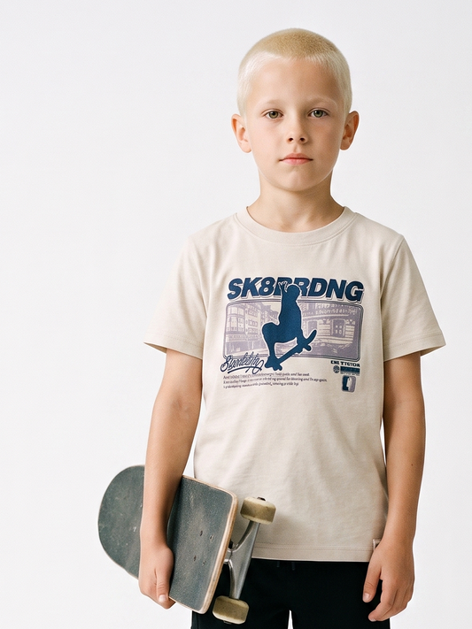 Sand Skateboard | Rövid ujjú póló fiúknak - klasszikus szabás