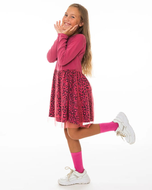 Lány ruha Pink Leopard