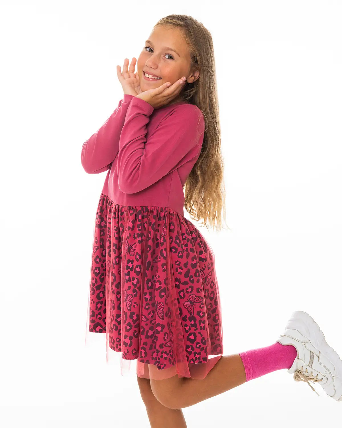 Lány ruha Pink Leopard