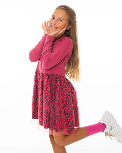 Lány ruha Pink Leopard