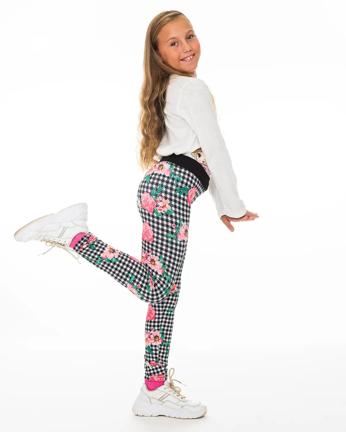 Lány Leggings Pepita Flowers