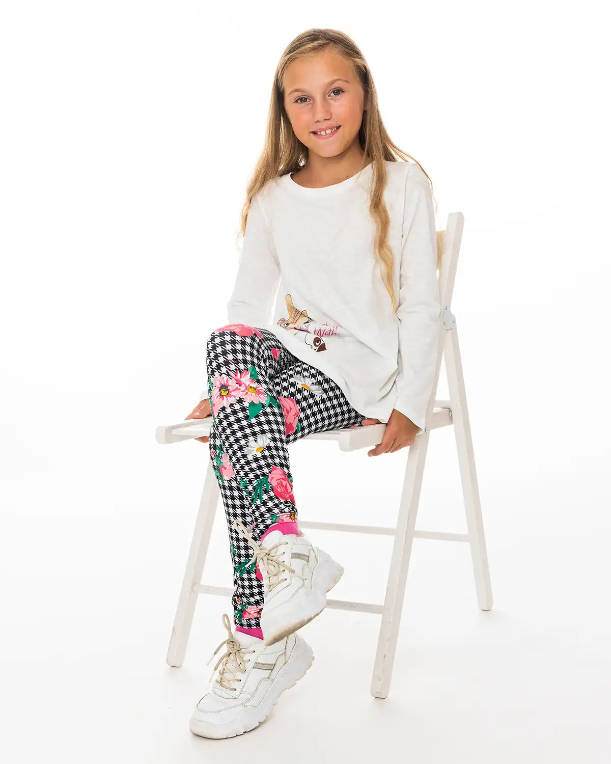 Lány Leggings Pepita Flowers