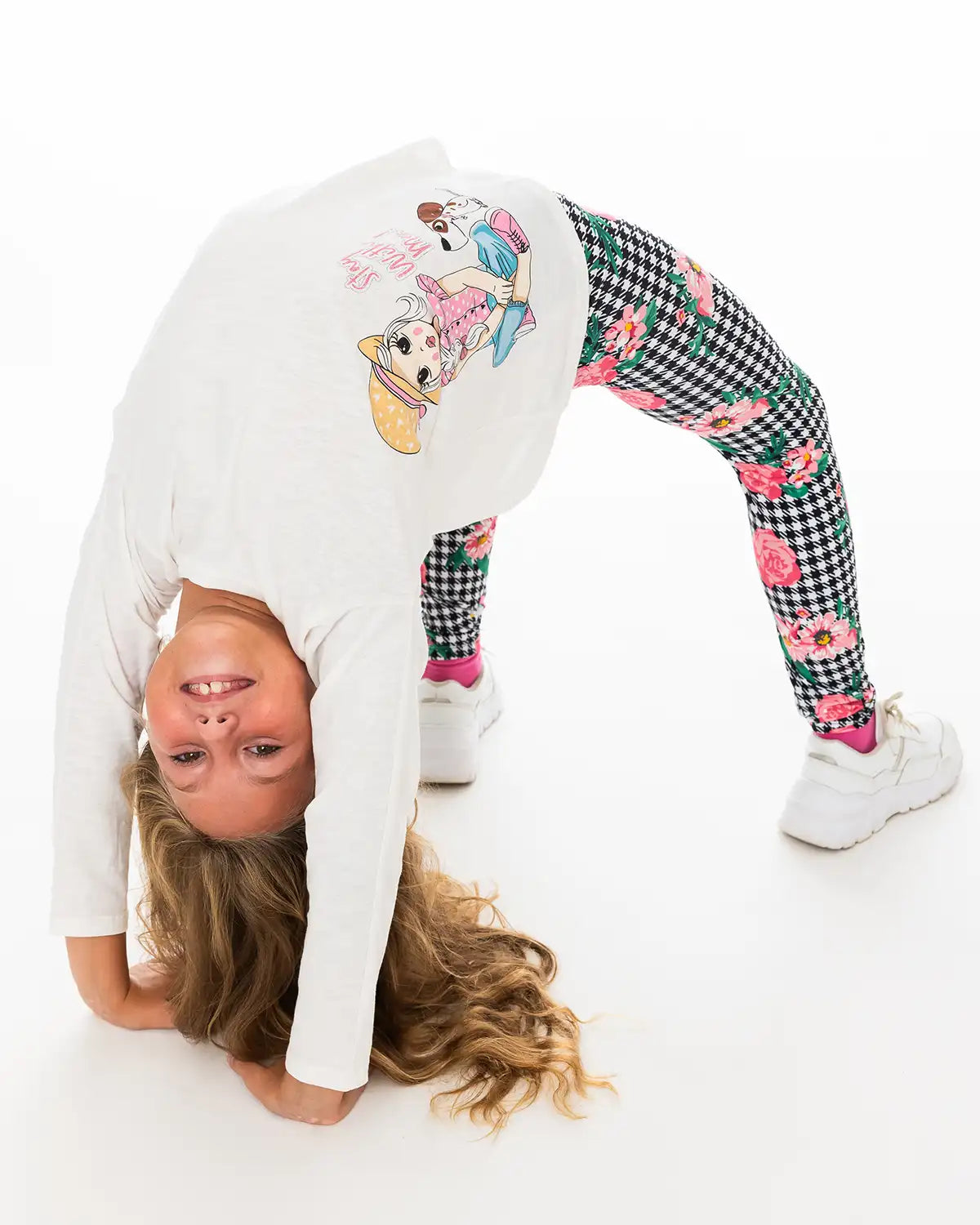 Lány Leggings Pepita Flowers