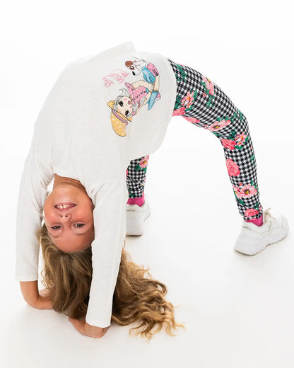 Lány Leggings Pepita Flowers