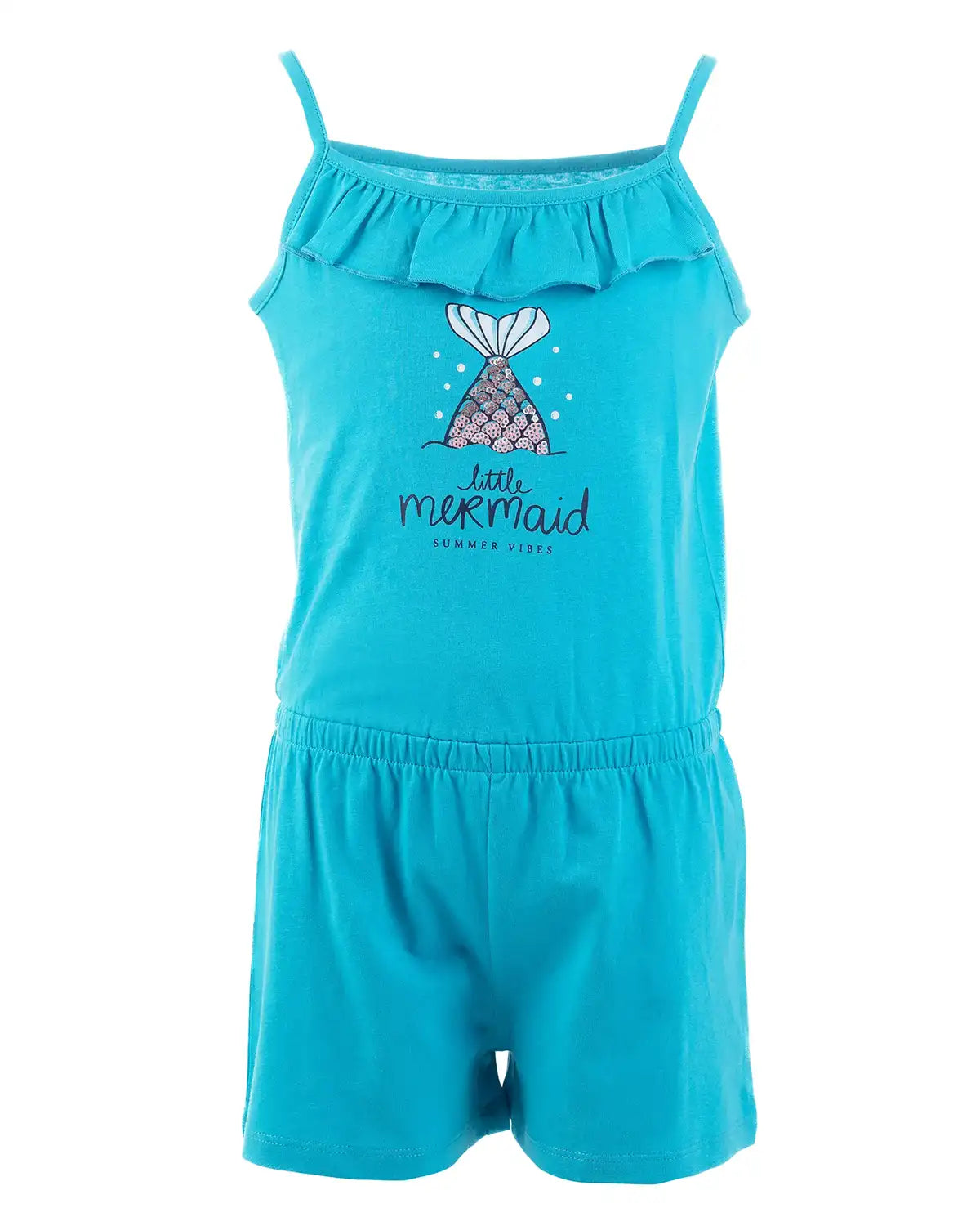 Lány rövid Jumpsuit Aqua