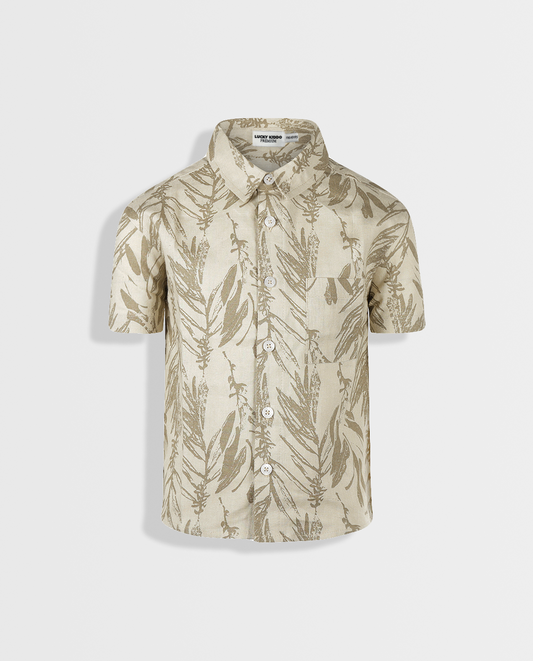 Beige Havana | Rövid ujjú ing fiúknak