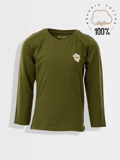 Lány hosszú ujjú póló Dark Green
