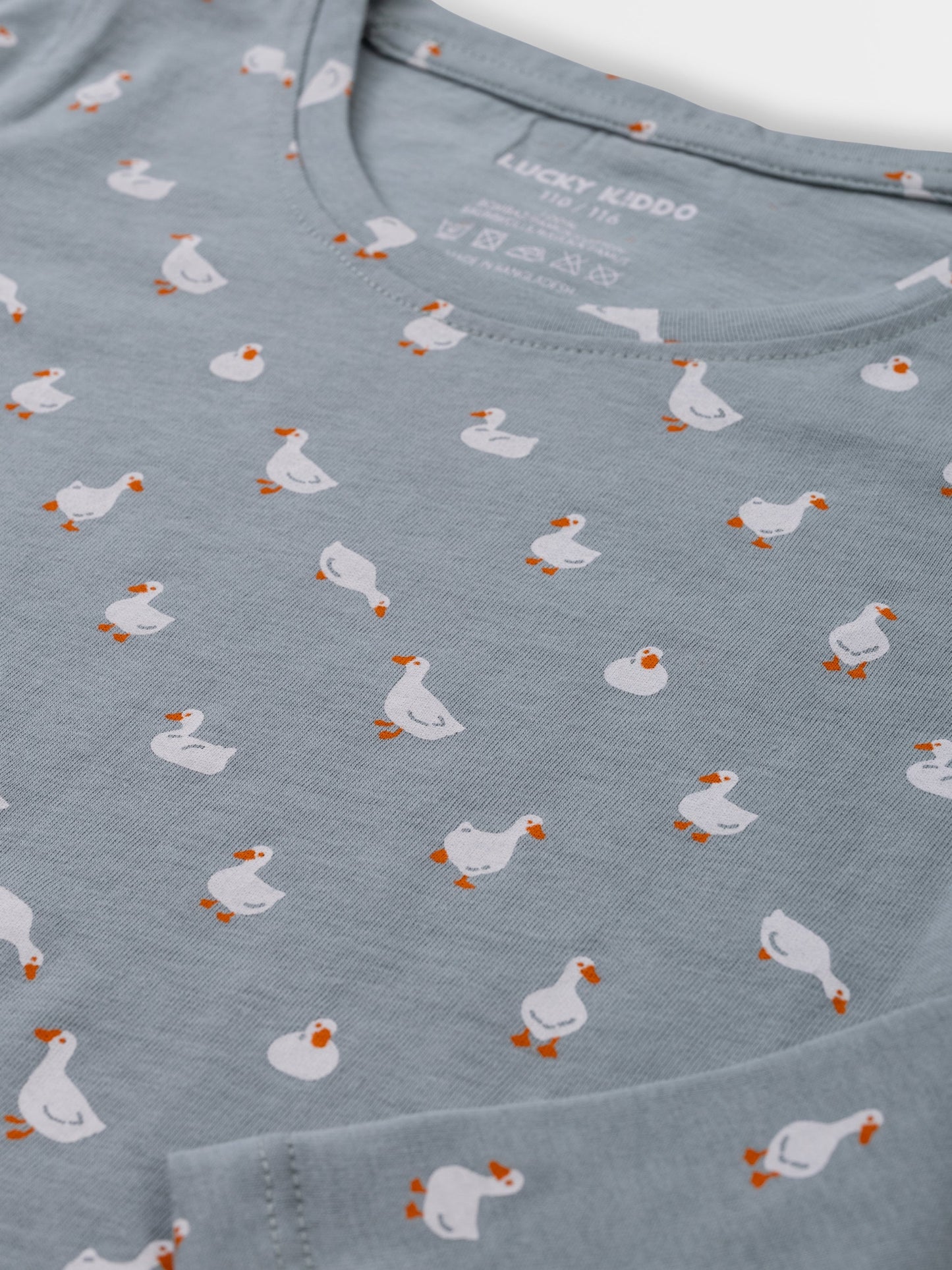 Lány hosszú ujjú póló Grey Mist Ducks