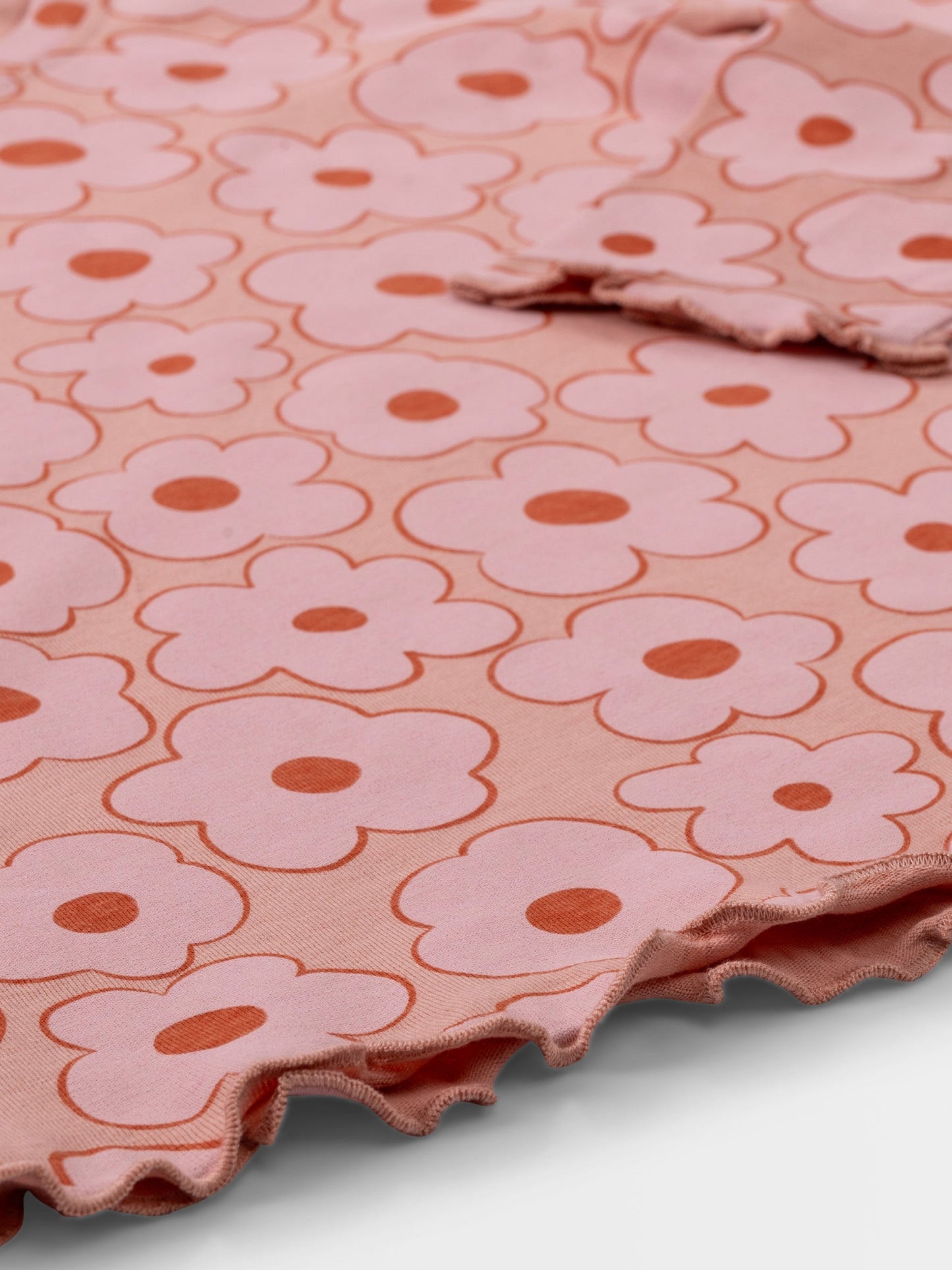 Lány hosszú ujjú póló Peach Beige Flowers
