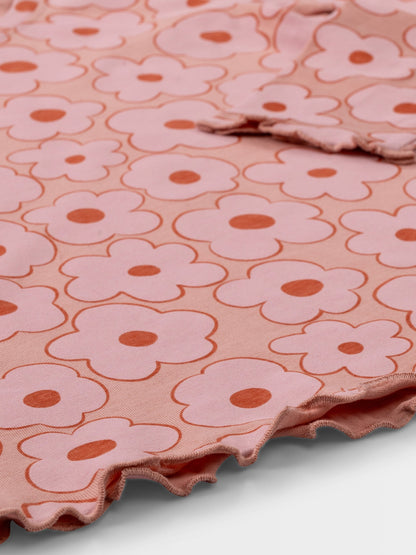 Lány hosszú ujjú póló Peach Beige Flowers