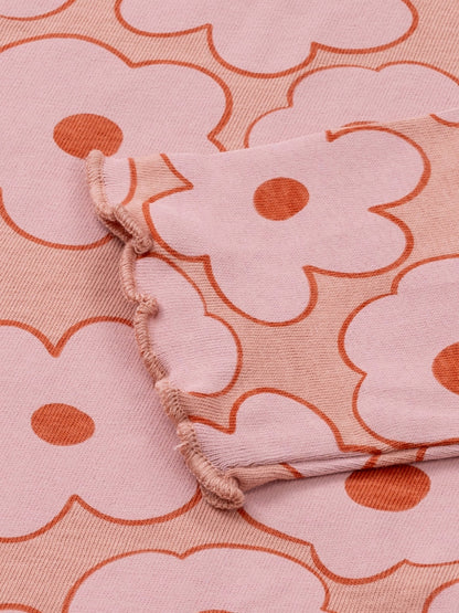 Lány hosszú ujjú póló Peach Beige Flowers
