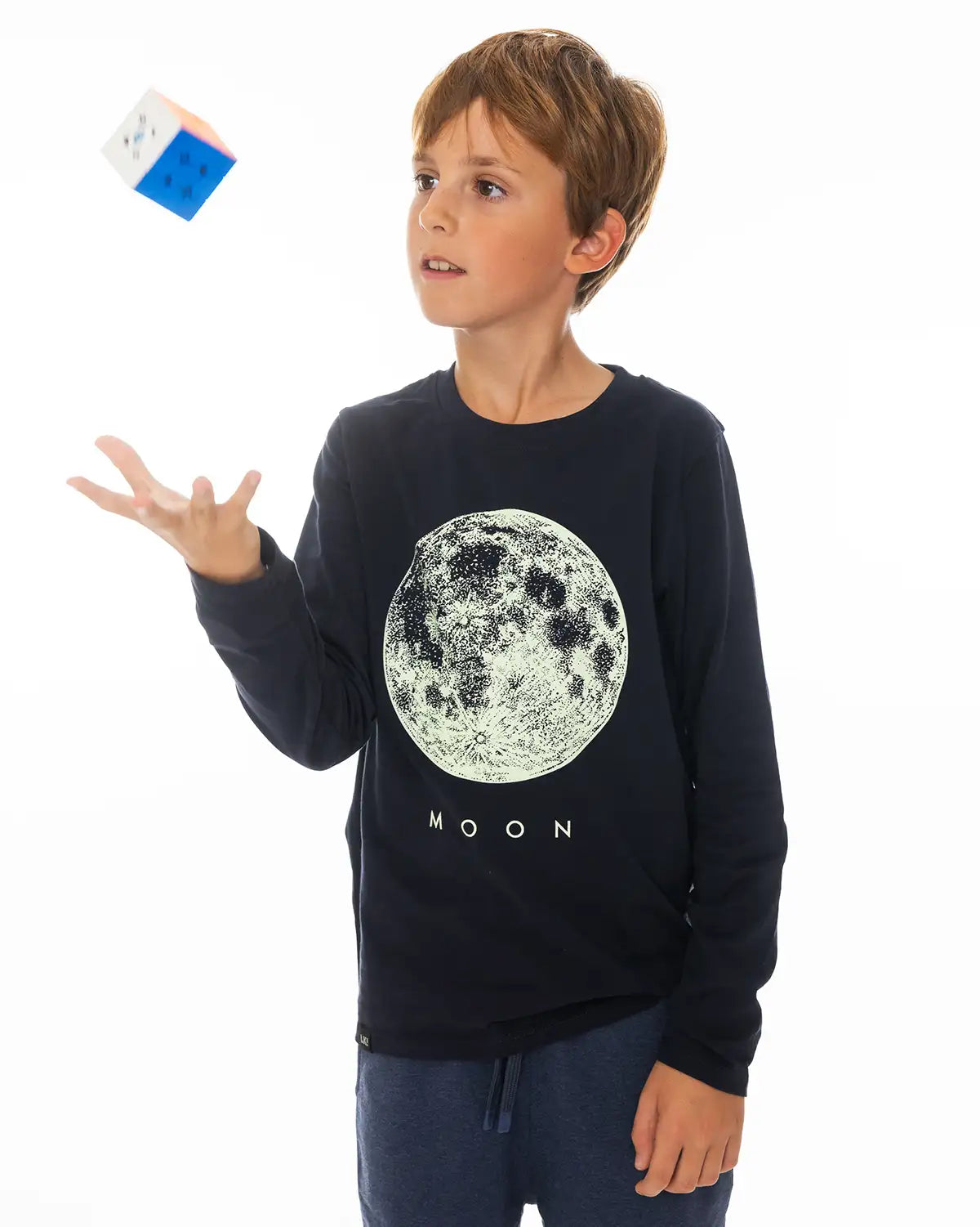 Fiú hosszú ujjú póló Moon