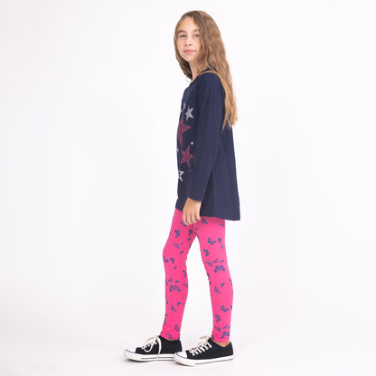 Lány Leggingsek Pink Butterflies