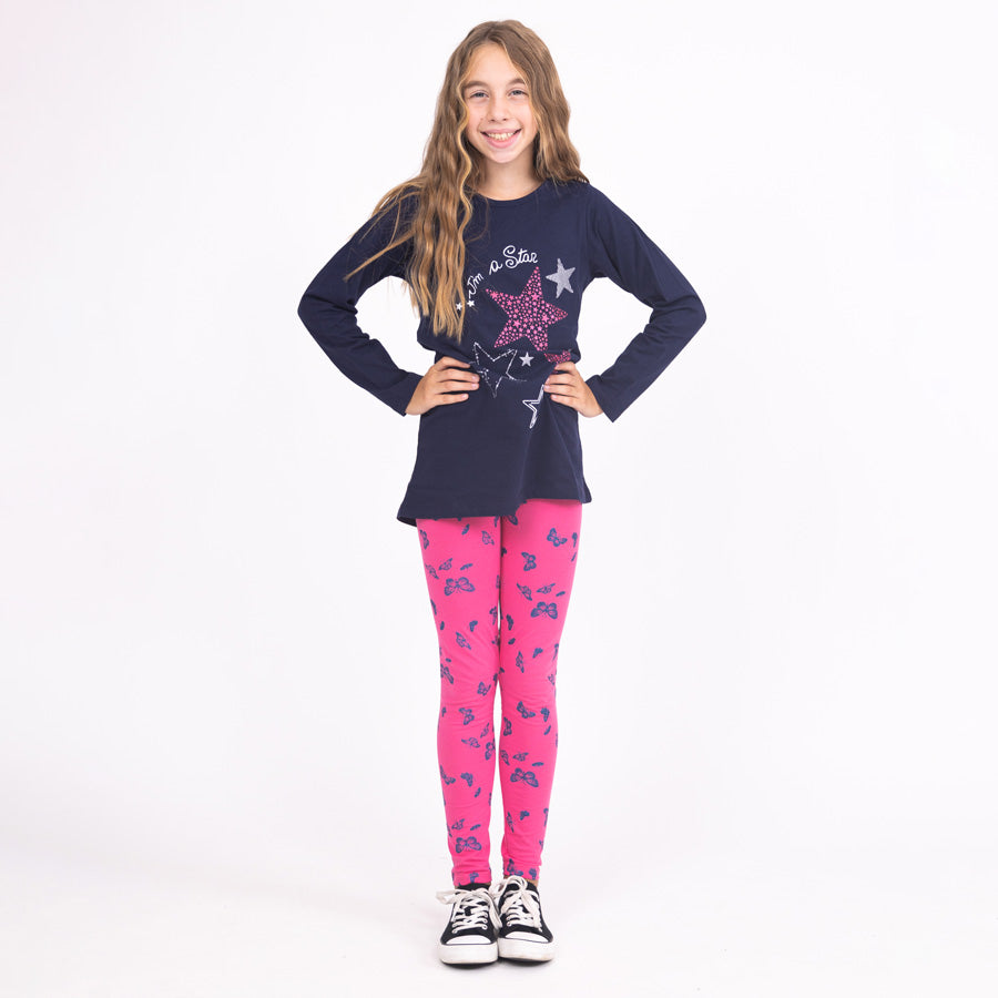 Lány Leggingsek Pink Butterflies