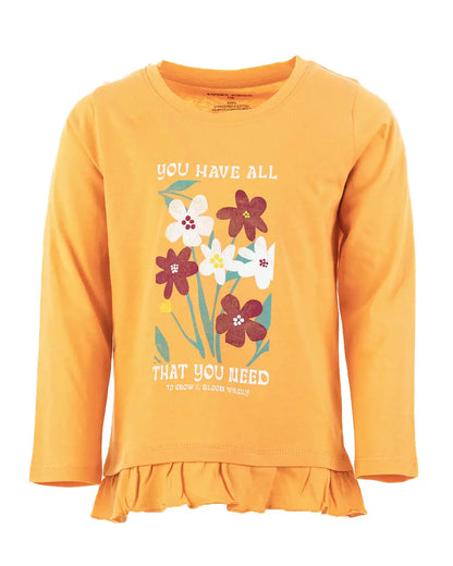 Lány hosszú ujjú póló Bloom Orange