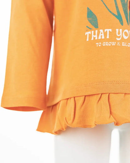 Hosszú ujjú kislány póló Bloom Orange