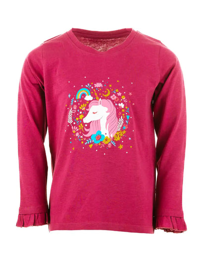 Lány hosszú ujjú póló Enchated Unicorn Pink