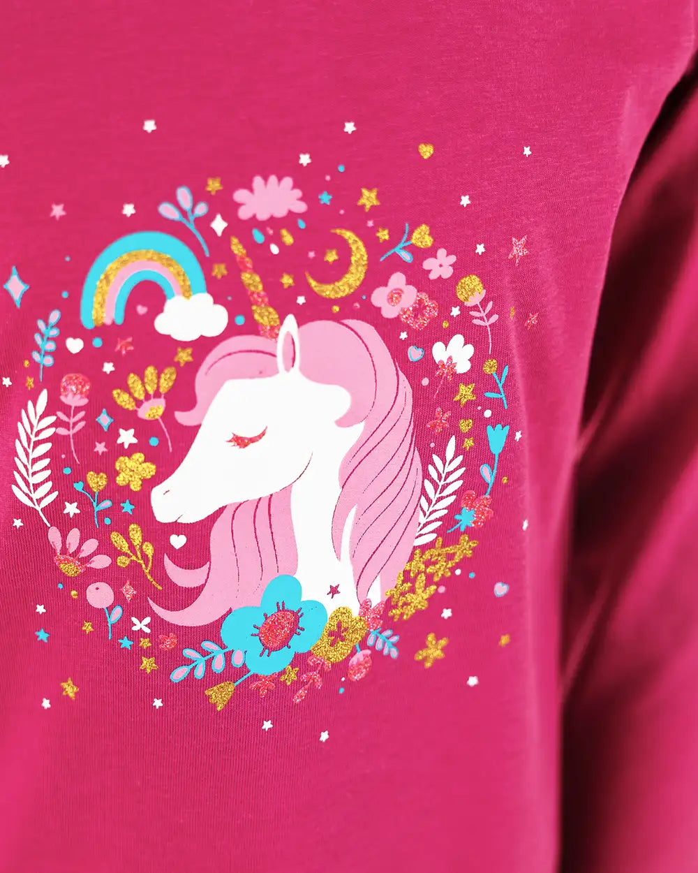 Lány hosszú ujjú póló Enchated Unicorn Pink