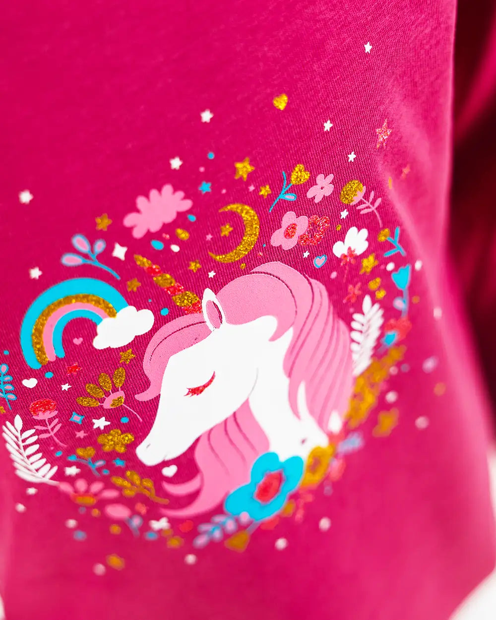 Lány hosszú ujjú póló Enchated Unicorn Pink
