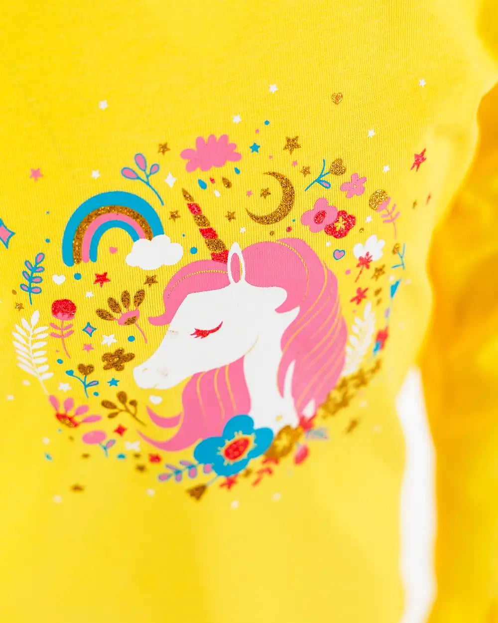 Lány hosszú ujjú póló Enchated Unicorn Yellow