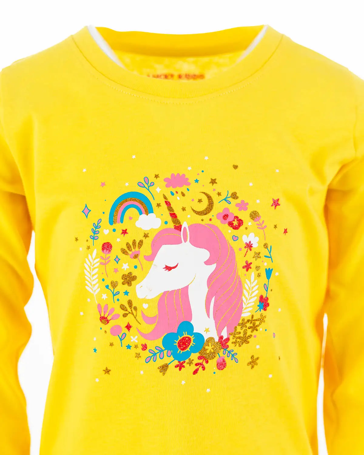 Lány hosszú ujjú póló Enchated Unicorn Yellow