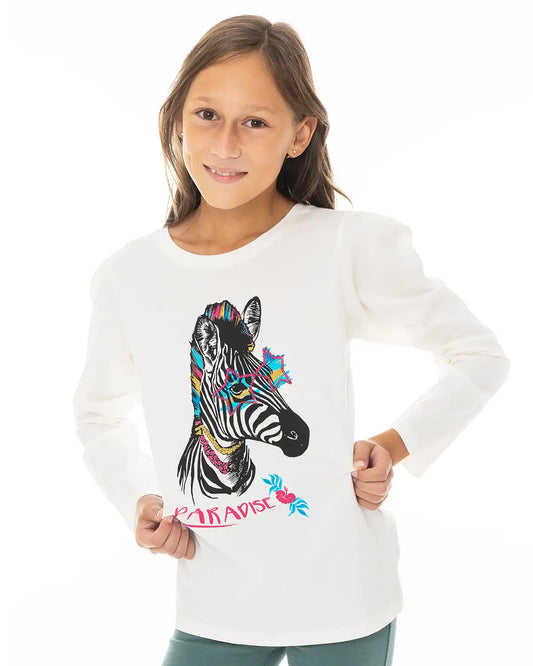 Lány hosszú ujjú póló Zebra Paradise