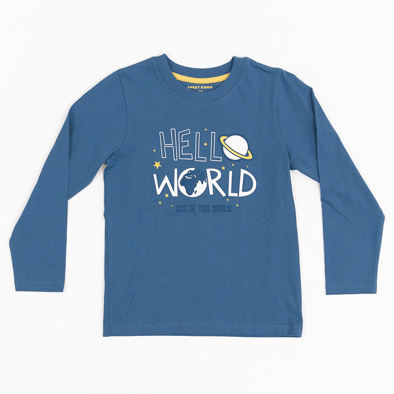 Fiú hosszú ujjú póló Hello World