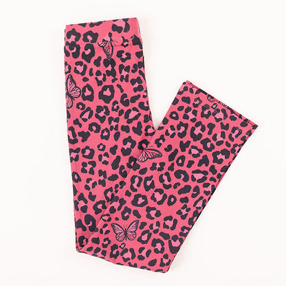 Lány Leggings Pink Leopard