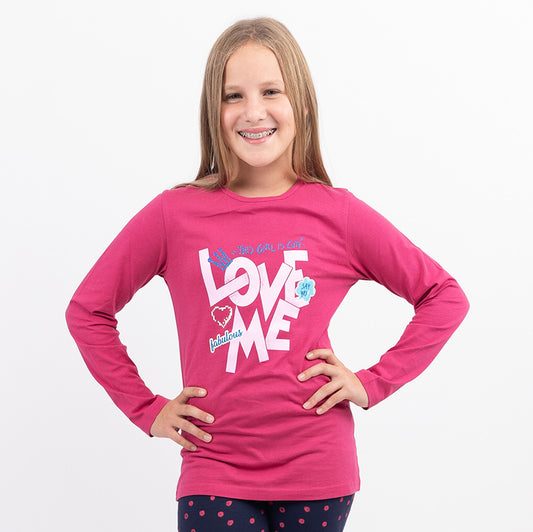 Lány hosszú ujjú póló Love Me