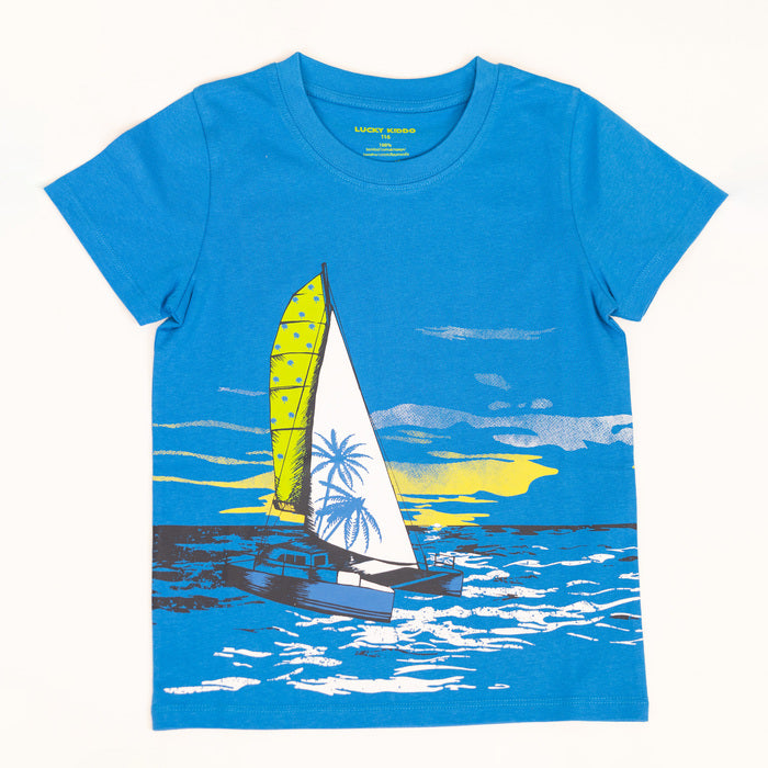 Fiú póló Sailboat