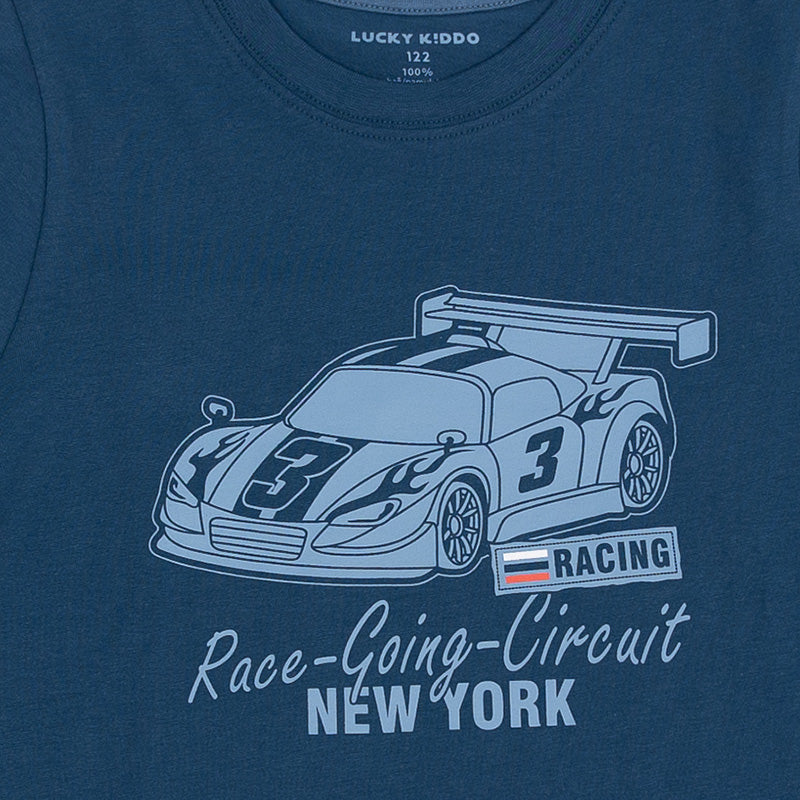 Fiú hosszú ujjú póló Racing Blue