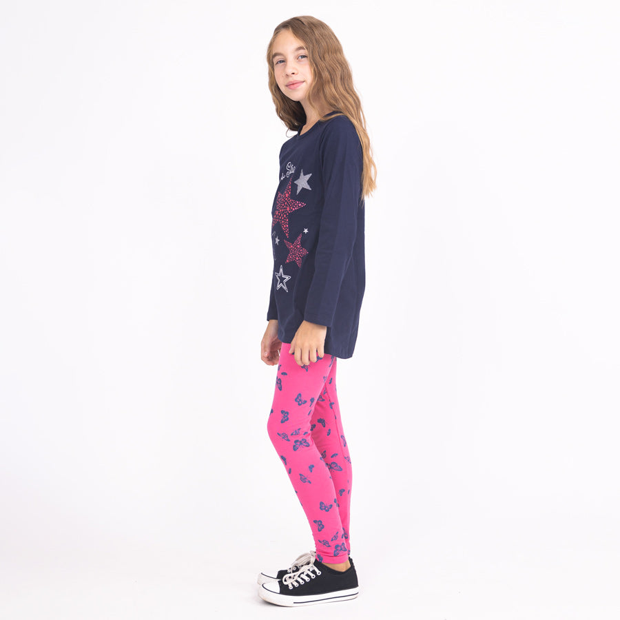 Lány Leggingsek Pink Butterflies